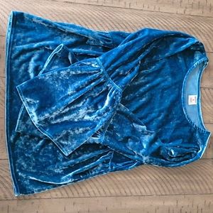 girls arizona jean company blue velvet top size 16/XL